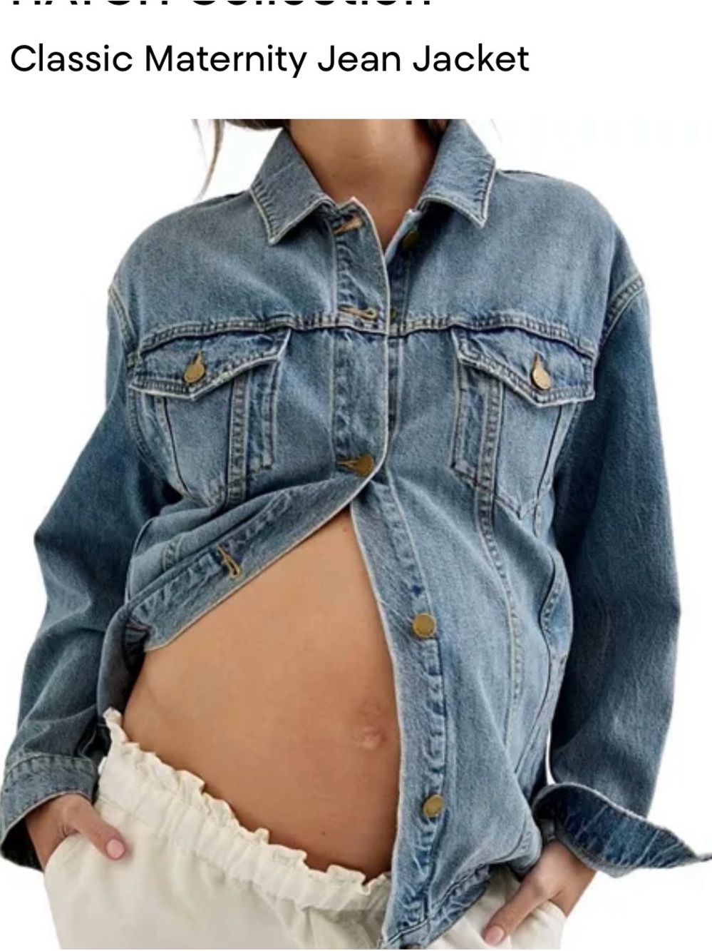 Hatch Classic Blue Denim Maternity Jean Jacket